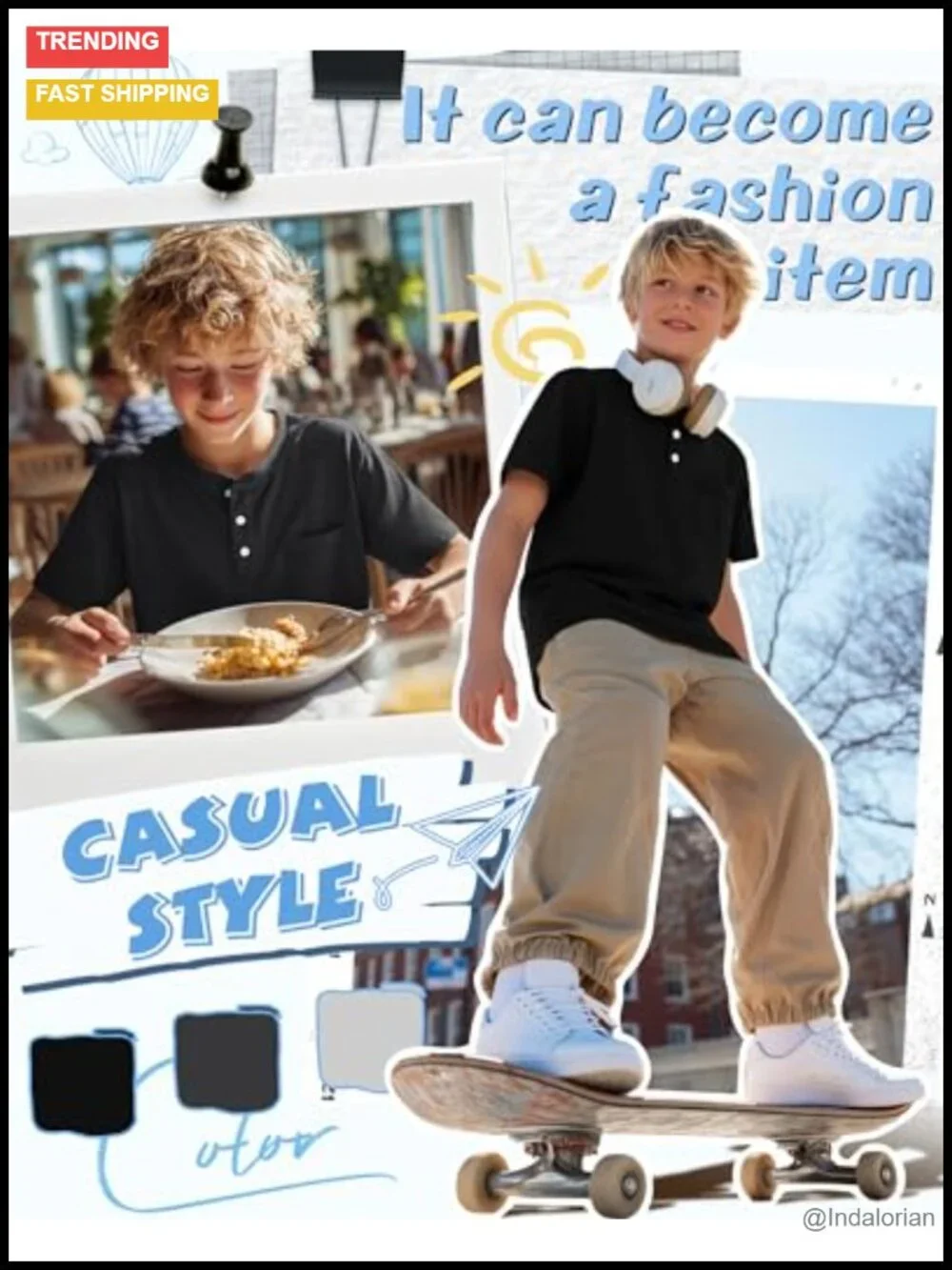 3 Pack Boys Henley T-Shirts Short Sleeve Cotton Blend Tees with Pocket Button